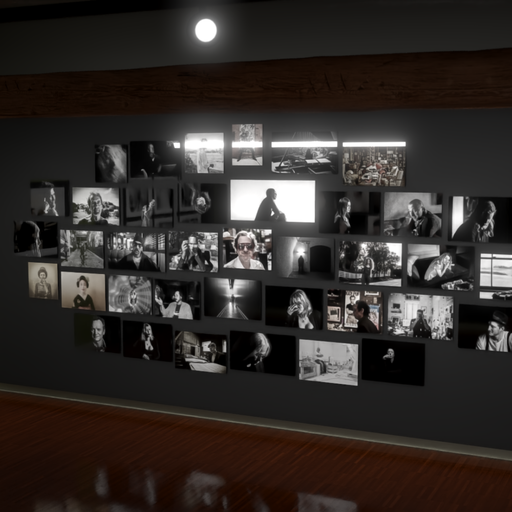 Virtual gallery wall of black-and-white photography